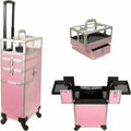 Ver Pink Stripe Pro Makeup Rolling Case JMT002-63